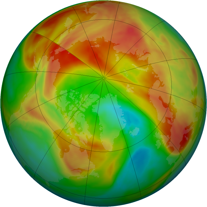 Arctic ozone map for 20 March 2007